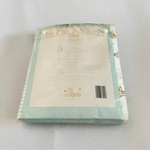 Vintage Rene Rofe Baby 5 Flannel receiving Blankets Blue Multi Bear Print - Picture 5 of 8